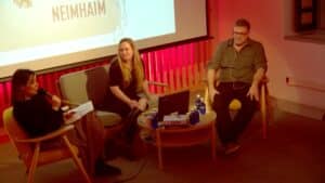 Javier con Eva Cruz y Aránzazu Serrano